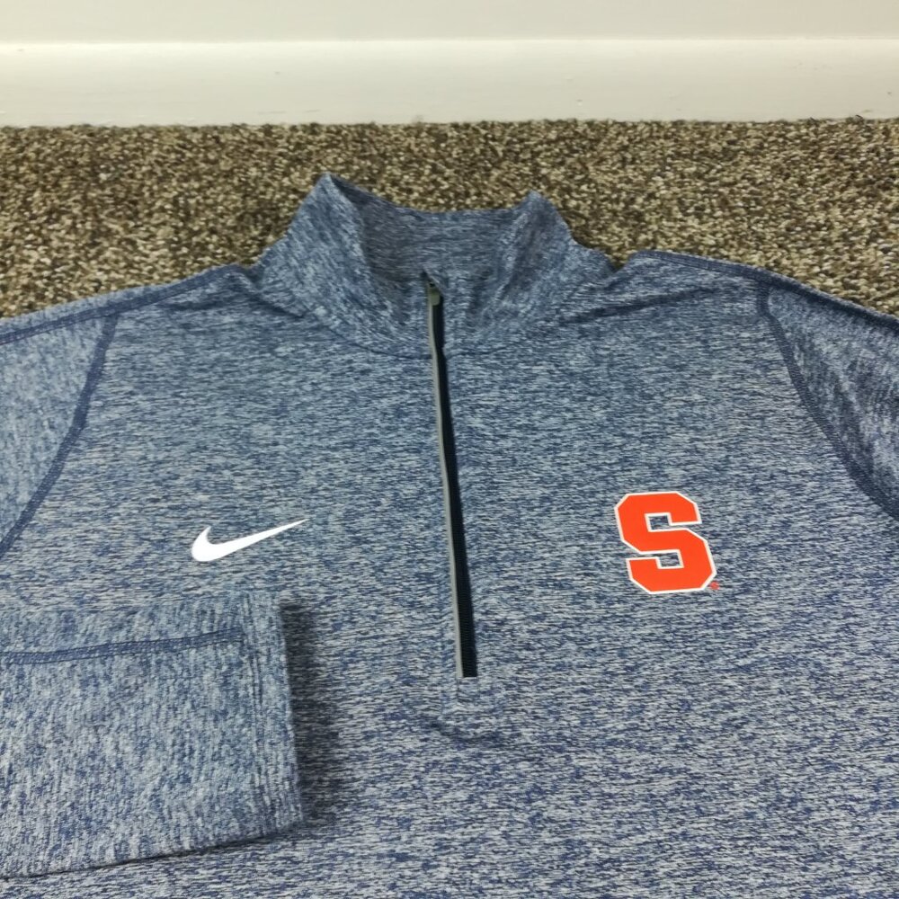 Syracuse Orange Jacket Nike Performance 1/2 Zip Pullover Stretch Blue Womens XL